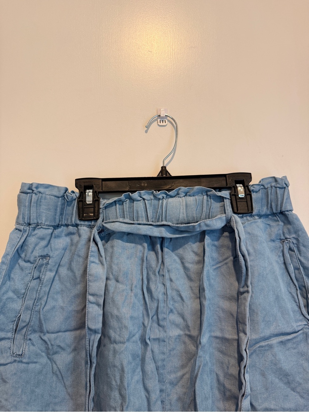Harper Light Blue High Waist Women’s Shorts - Picture 3 of 5
